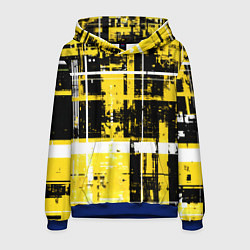 Мужская толстовка Жёлто-белый гранж на чёрном фоне