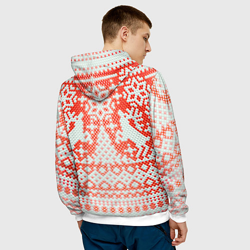 Мужская толстовка Новогодняя шкура змеи / 3D-Белый – фото 4