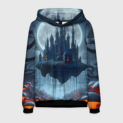 Мужская толстовка Замок Дракулы и неоновые грибы - нейроарт фантазия