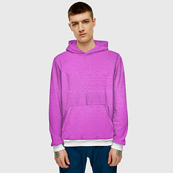 Толстовка-худи мужская Текстура розовой кожи, цвет: 3D-белый — фото 2