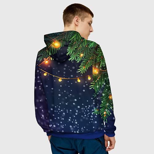 Мужская толстовка Змея и мандарины 2025 / 3D-Синий – фото 4