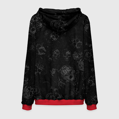 Мужская толстовка Маска Хання на черепе самурая на фоне духов / 3D-Красный – фото 2