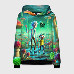 Мужская толстовка Рик и Морти изучают планету мухоморов - нейроарт ф