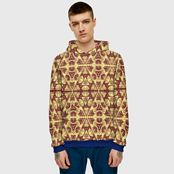 Толстовка-худи мужская Египетский гобелен, цвет: 3D-синий — фото 2