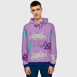 Толстовка-худи мужская Пиксели, цвет: 3D-синий — фото 2