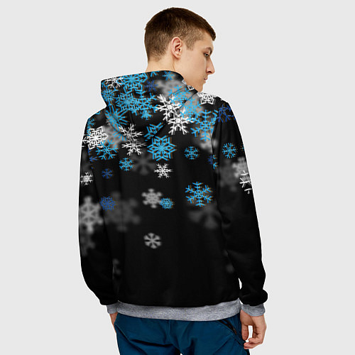 Мужская толстовка Снежинки объемные / 3D-Меланж – фото 4