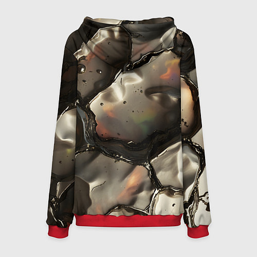 Мужская толстовка Жидкая субстанция светло-коричневая / 3D-Красный – фото 2