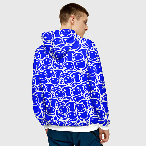 Мужская толстовка Nirvana logo blue / 3D-Белый – фото 4