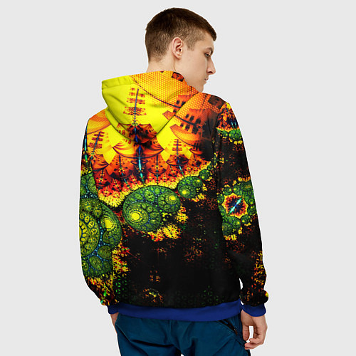 Мужская толстовка Абстракция осколки / 3D-Синий – фото 4