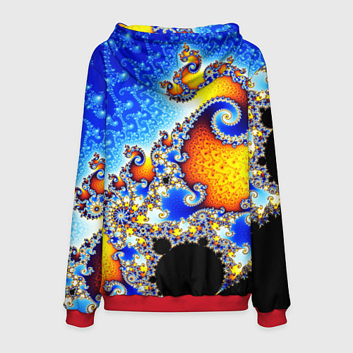 Мужская толстовка Фрактальный узор текстура синий / 3D-Красный – фото 2