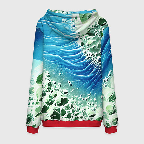 Мужская толстовка Берег и синие волны / 3D-Красный – фото 2