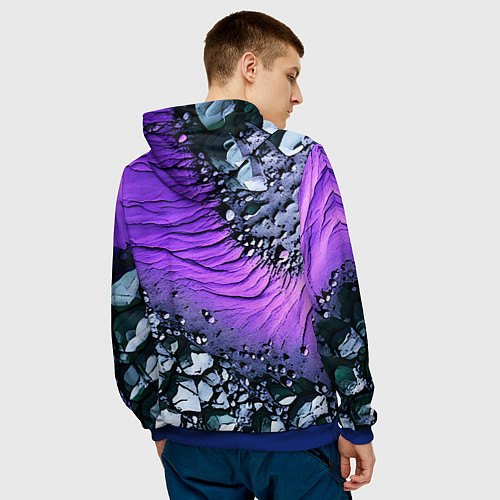 Мужская толстовка Камни и фиолетовая земля / 3D-Синий – фото 4