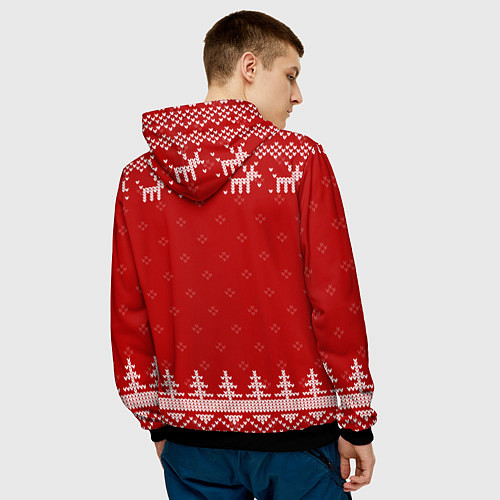 Мужская толстовка Новогодний Thousand Foot Krutch с оленями / 3D-Черный – фото 4