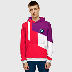 Толстовка-худи мужская BMW geometry sport, цвет: 3D-белый — фото 2