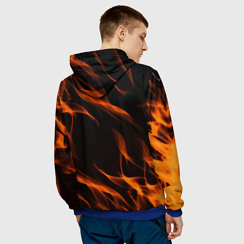 Мужская толстовка Portal flame steel / 3D-Синий – фото 4