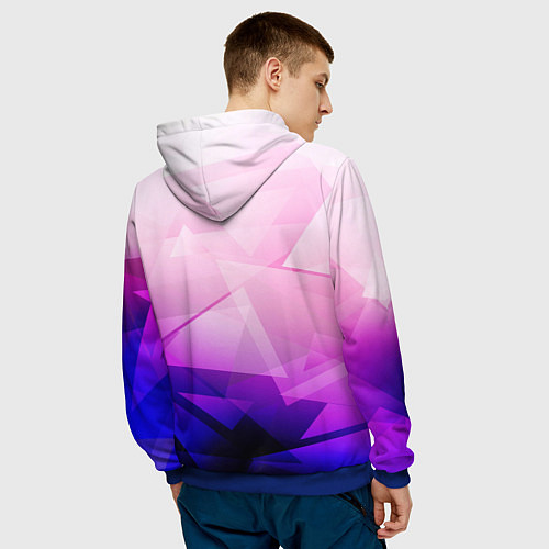 Мужская толстовка Неоновая геометрия осколки / 3D-Синий – фото 4