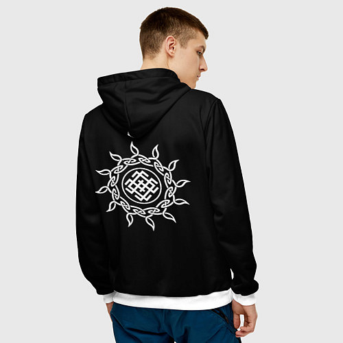 Мужская толстовка Белый волк Белобог / 3D-Белый – фото 4