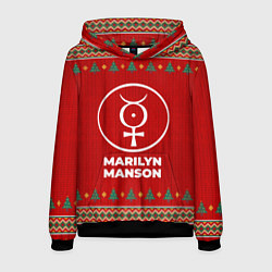Толстовка-худи мужская Marilyn Manson new year, цвет: 3D-черный