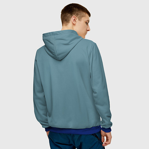 Мужская толстовка Яркое сердце из кораллов в морском стиле / 3D-Синий – фото 4