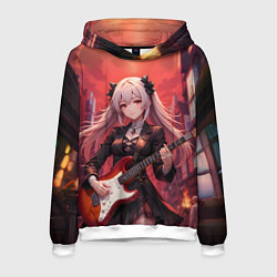Мужская толстовка Девочка с электрогитарой аниме