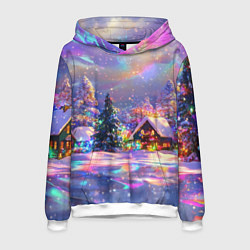 Мужская толстовка Дух рождества - зимние домики