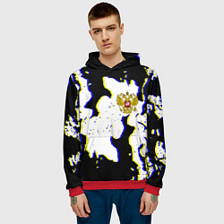 Толстовка-худи мужская Россия герб глитч, цвет: 3D-красный — фото 2