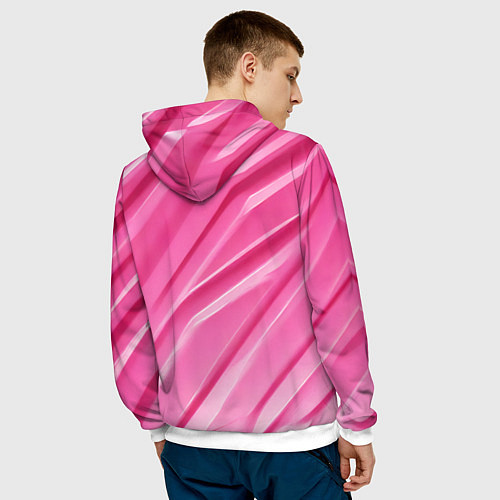 Мужская толстовка Розовый пластик / 3D-Белый – фото 4