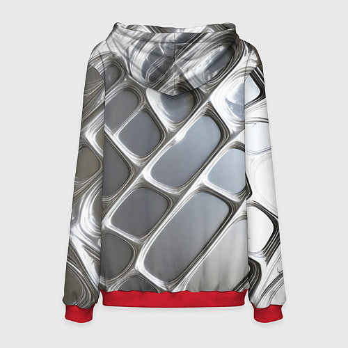 Мужская толстовка Полированный металл серебряный / 3D-Красный – фото 2