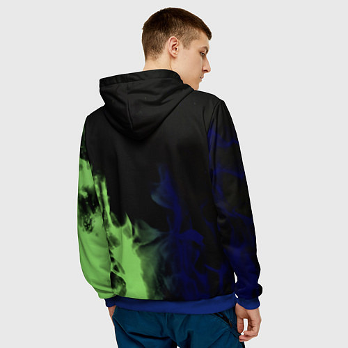 Мужская толстовка Portal fire steel / 3D-Синий – фото 4