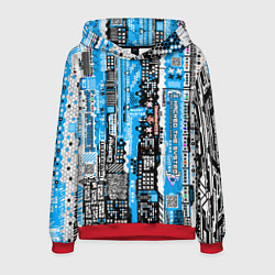 Мужская толстовка Киберпанк паттерн синий