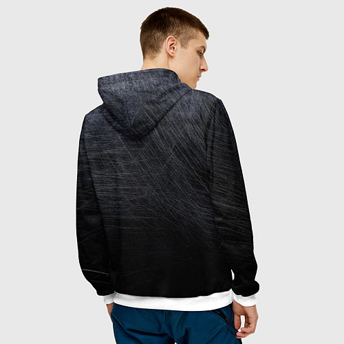 Мужская толстовка Батя - тёмная сталь / 3D-Белый – фото 4