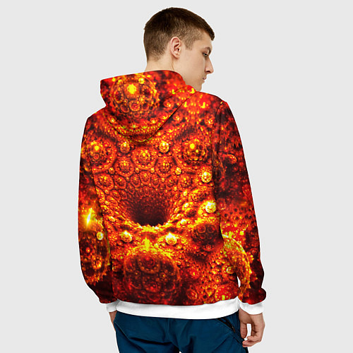 Мужская толстовка Фрактал абстракция / 3D-Белый – фото 4