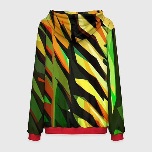 Мужская толстовка Чёрно-жёлтая абстракция / 3D-Красный – фото 2