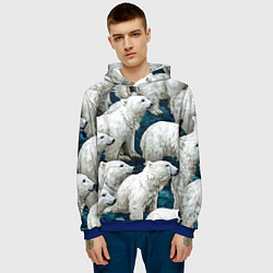 Толстовка-худи мужская Свора белых медведей, цвет: 3D-синий — фото 2