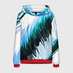 Мужская толстовка Чёрно-синие острые полосы на белом фоне