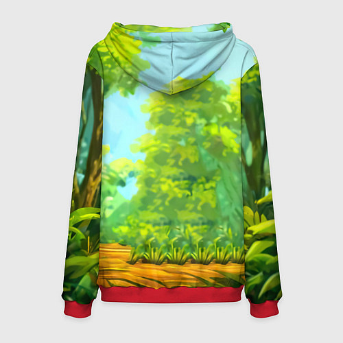 Мужская толстовка Пандочка в лесу / 3D-Красный – фото 2