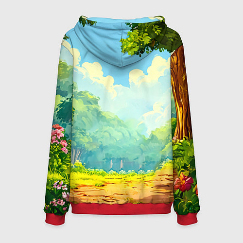 Мужская толстовка Слоненок в лесу / 3D-Красный – фото 2