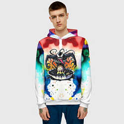 Толстовка-худи мужская Веном присмотрелся к Морти - ядовитая слизь, цвет: 3D-белый — фото 2