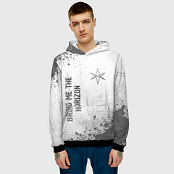 Толстовка-худи мужская Bring Me the Horizon - white gradient вертикально, цвет: 3D-черный — фото 2