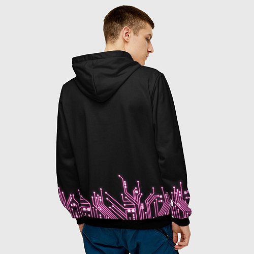 Мужская толстовка Киберсердце / 3D-Черный – фото 4