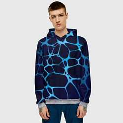 Толстовка-худи мужская Aqua - абстракция, цвет: 3D-меланж — фото 2