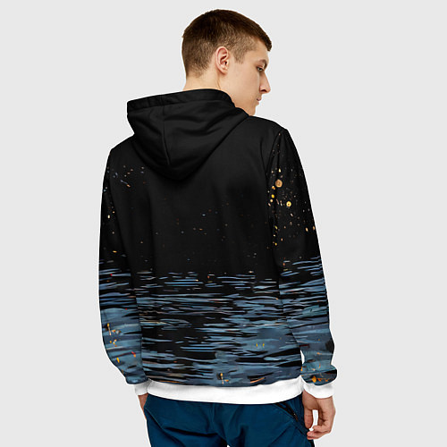 Мужская толстовка Белый лебедь ночью / 3D-Белый – фото 4