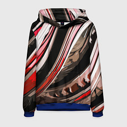 Мужская толстовка Волнистая чёрно-красная абстракция