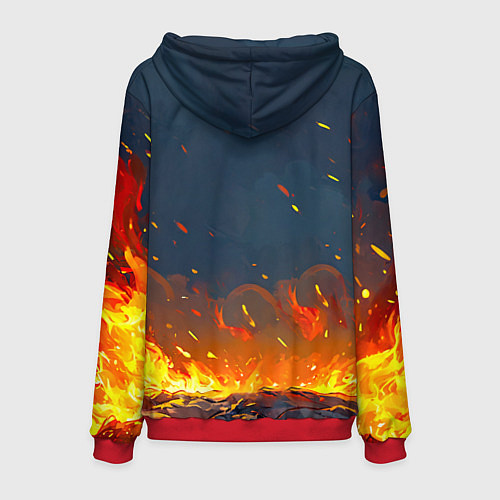 Мужская толстовка Чайка в огне / 3D-Красный – фото 2