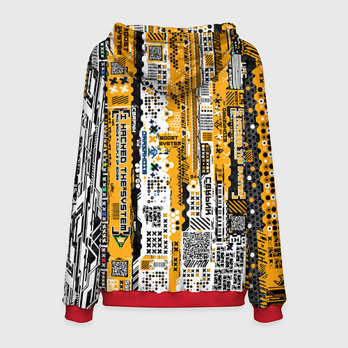 Мужская толстовка Cyberpunk pattern yellow / 3D-Красный – фото 2