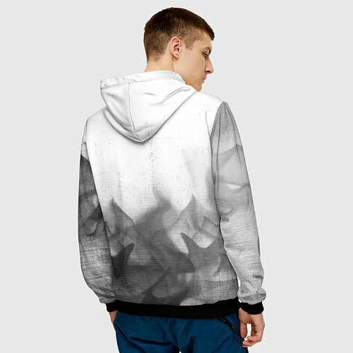 Мужская толстовка Assassins Creed - white gradient посередине / 3D-Черный – фото 4