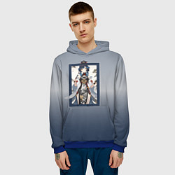 Толстовка-худи мужская Персонаж Геншин импакт, цвет: 3D-синий — фото 2
