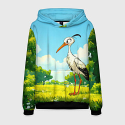 Мужская толстовка Аист в лесу