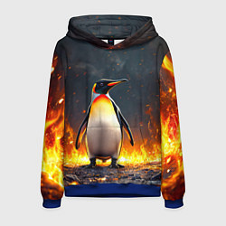 Мужская толстовка Пингвин в огне