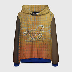 Мужская толстовка Конь на тетрадном листе